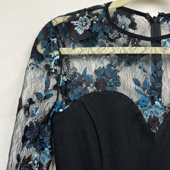 Amanda uprichard black romper with lace and embroidery -repaired size medium - Picture 6 of 11